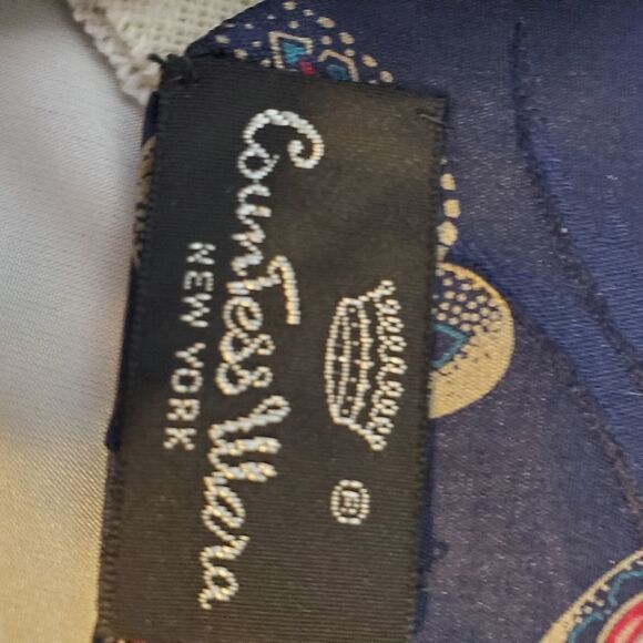 Countess Mara Navy Gold Paisley Silk Tie - Picture 4 of 5